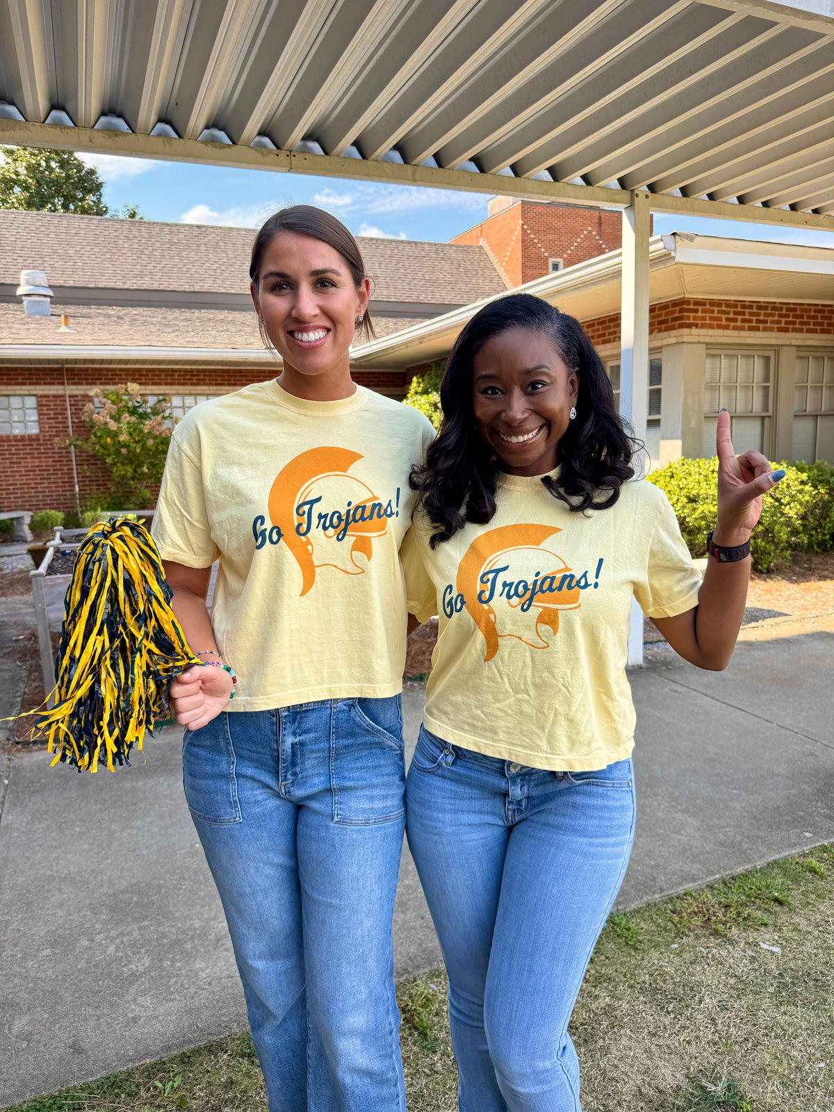 Boxy Fit Trojans Script Tee