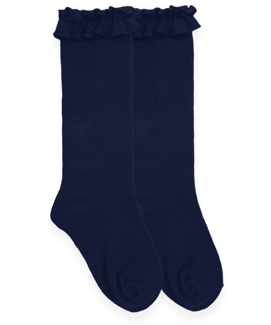 Jefferies Knee High Socks with Ruffle