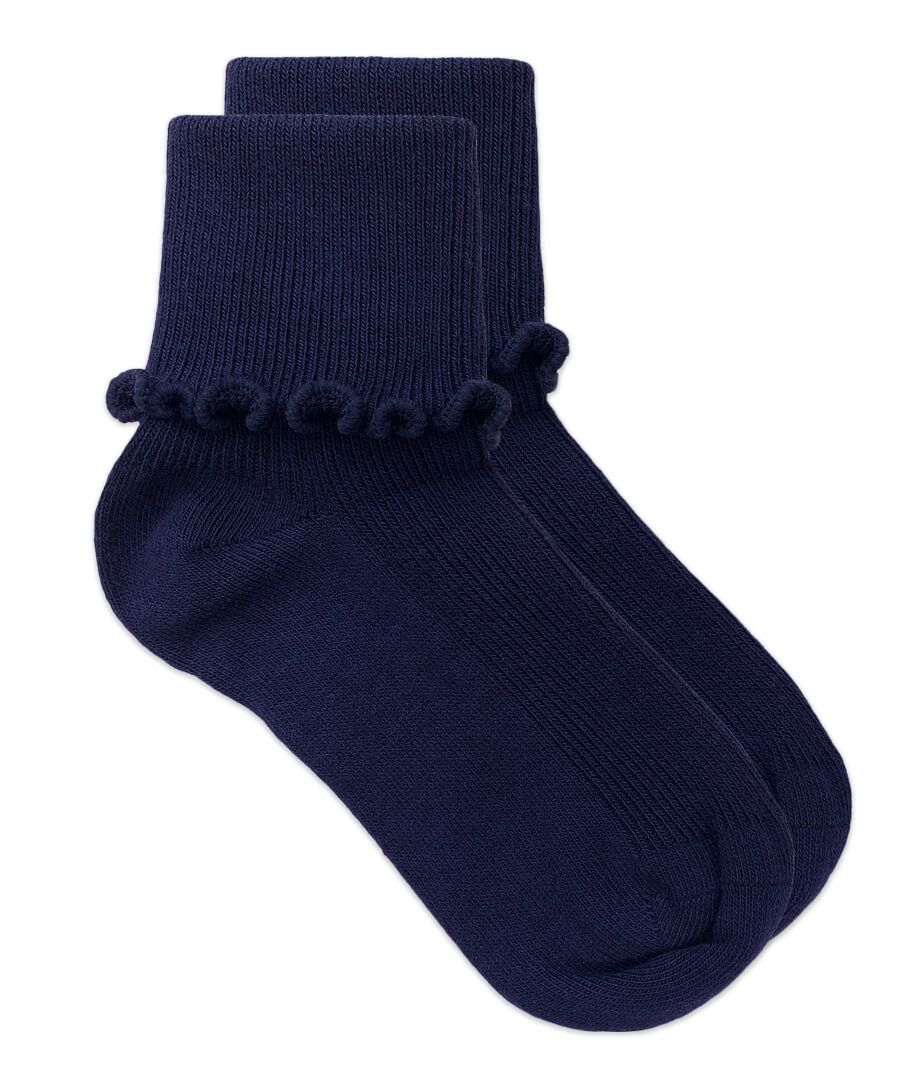 Jefferies Ripple Edge Turn Cuff Crew Socks