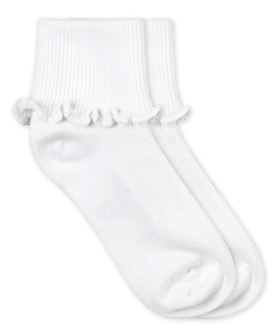 Jefferies Short Cuffed Sock with Ripple Edge