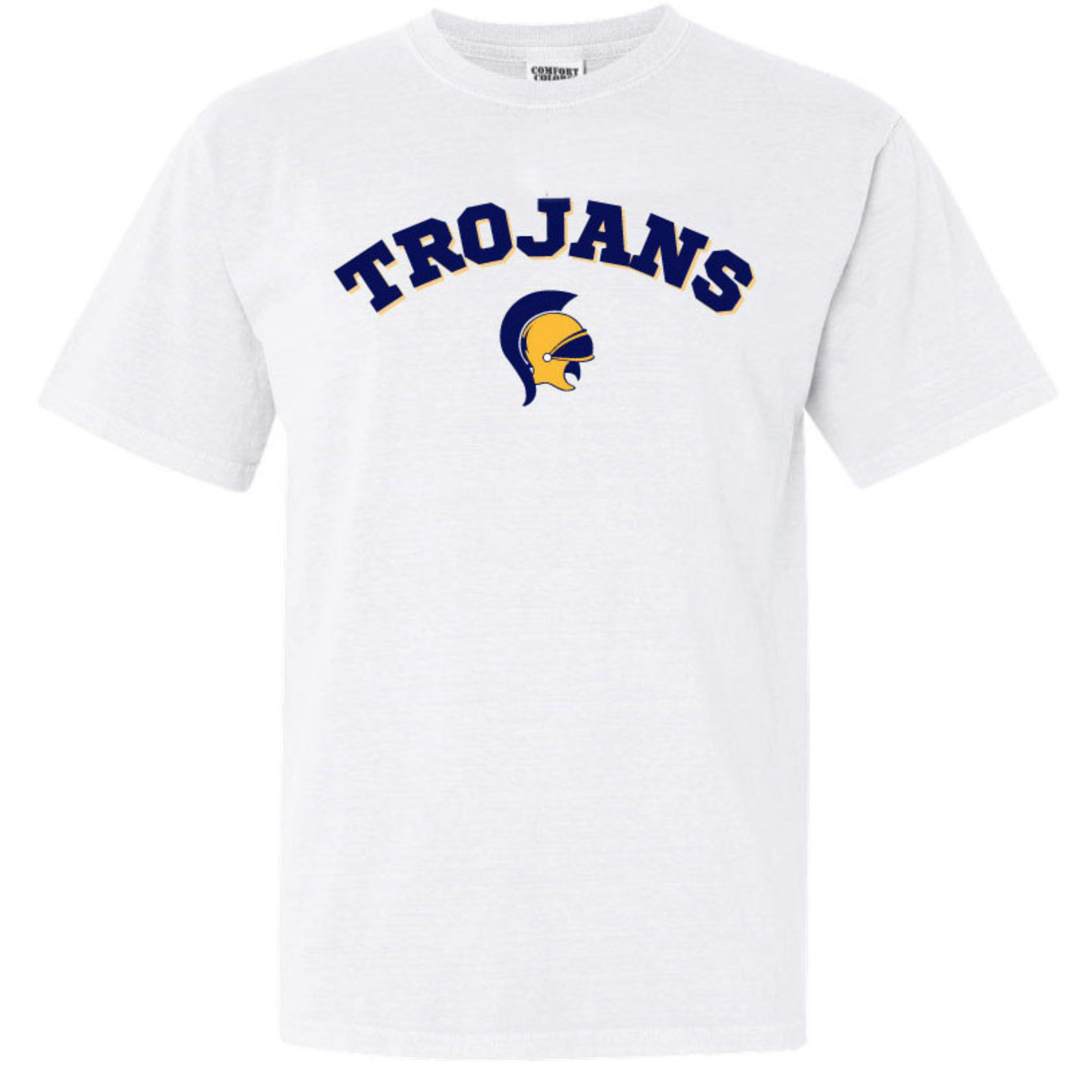 Trojan Head Arched Print T-Shirt