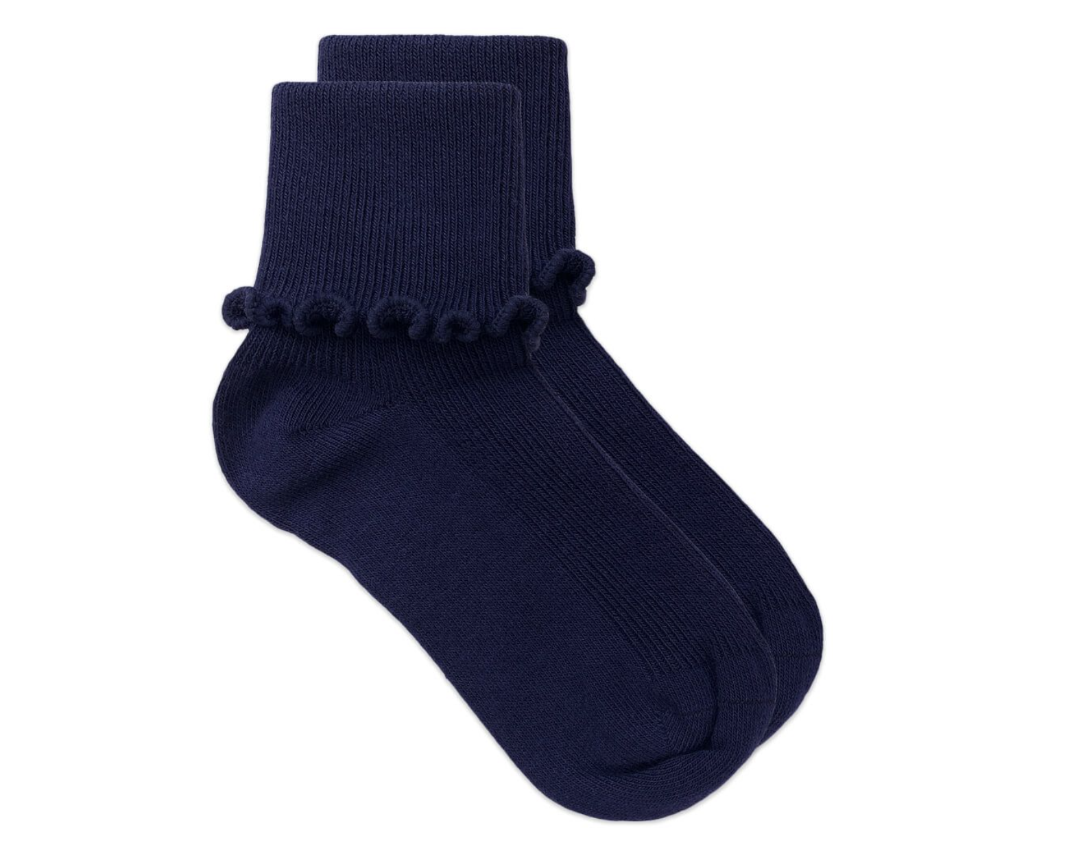 Jefferies Short Cuffed Sock with Ripple Edge