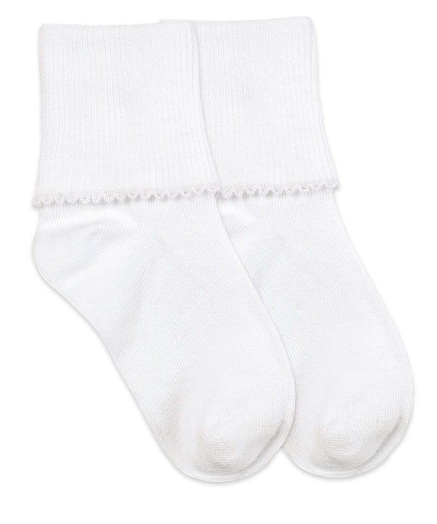 Jefferies Short Cuffed Sock with Tatted Edge