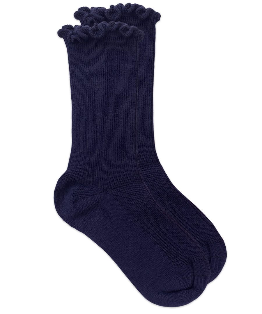 Jefferies Short Cuffed Sock with Ripple Edge
